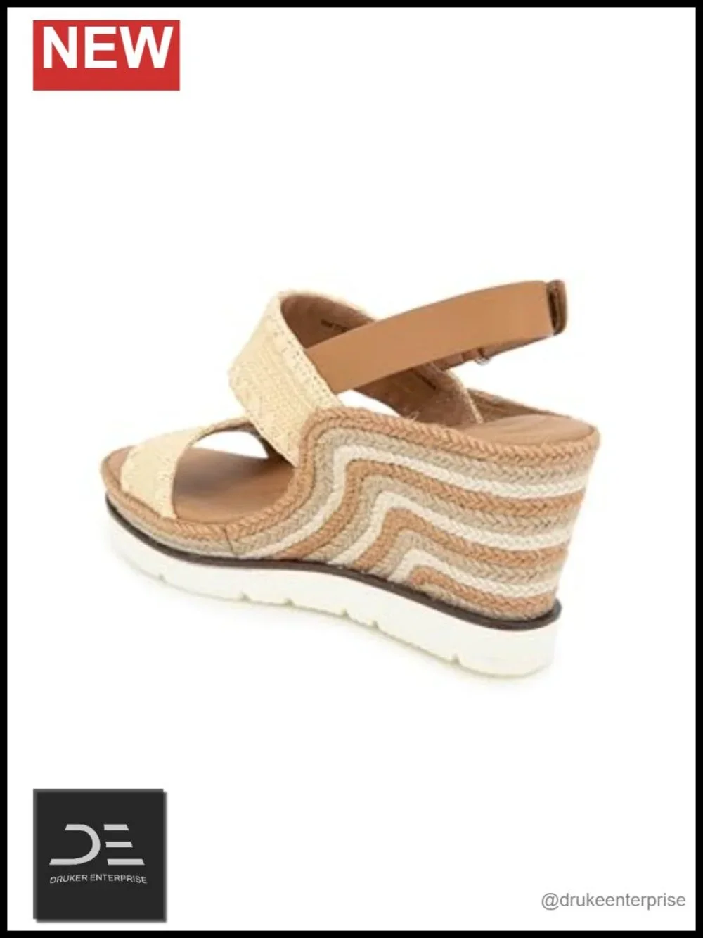Evora Women's Comfortable Wedge Sandals with Velcro Straps, Elastic Upper and